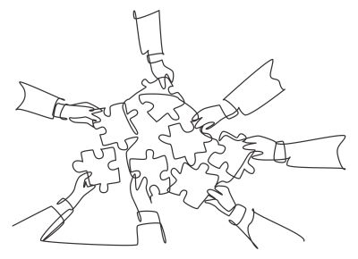 Zeichnung Puzzleteile symbolisiert Data Driven Marketing