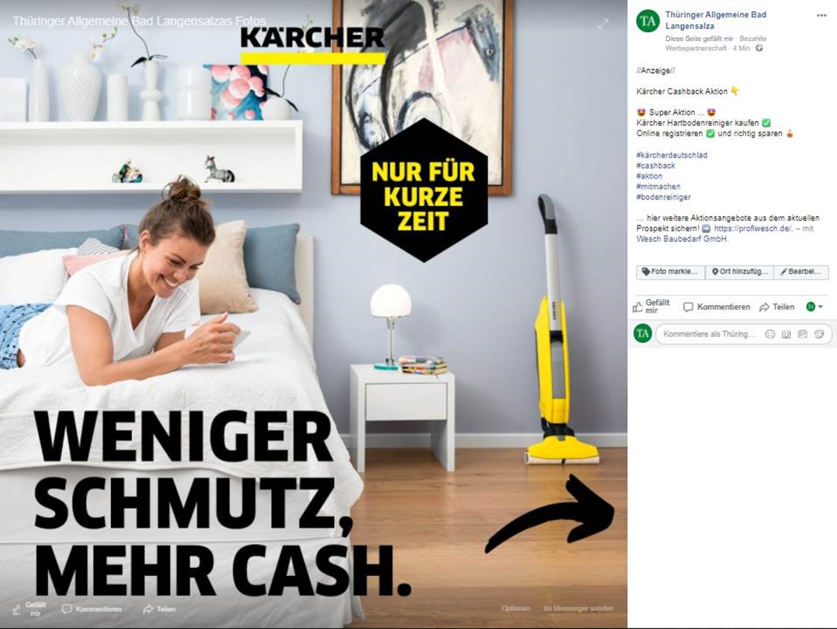 Facebook Ads Thüringen, Kunde Profi Wesch